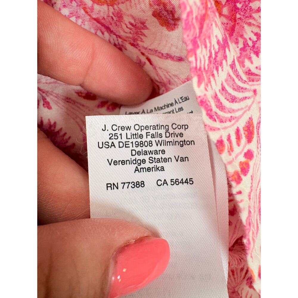 J.Crew New Pink Floral Smocked Mini Dress Puff Sleeve Cotton Coastal Romantic S - Picture 16 of 16